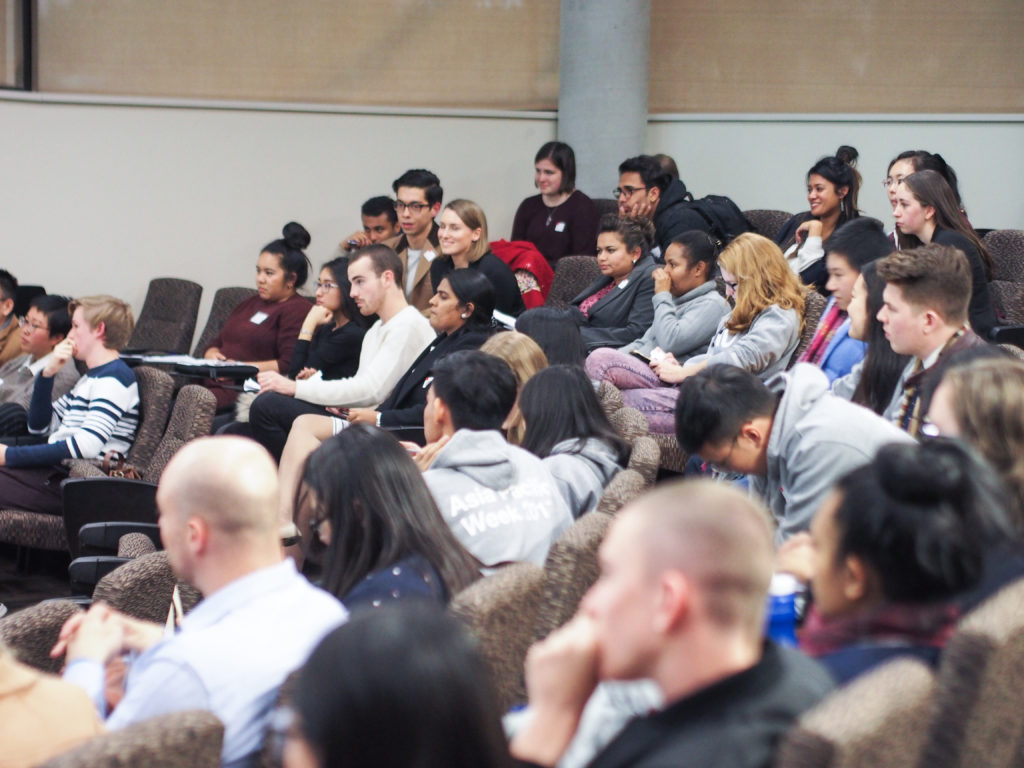 Attentive student delegates during one of the panels