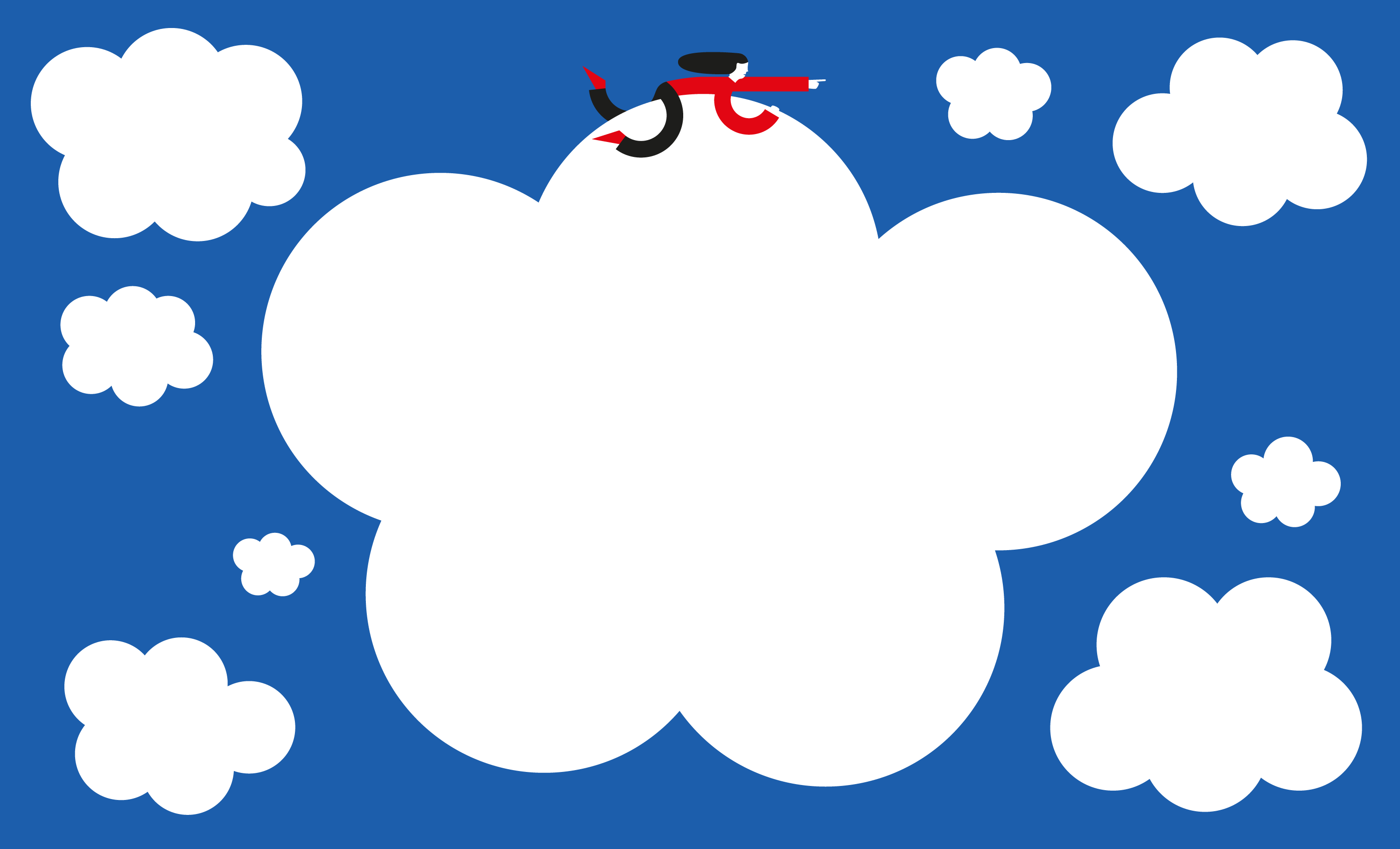 Illustration of a woman on a cloud