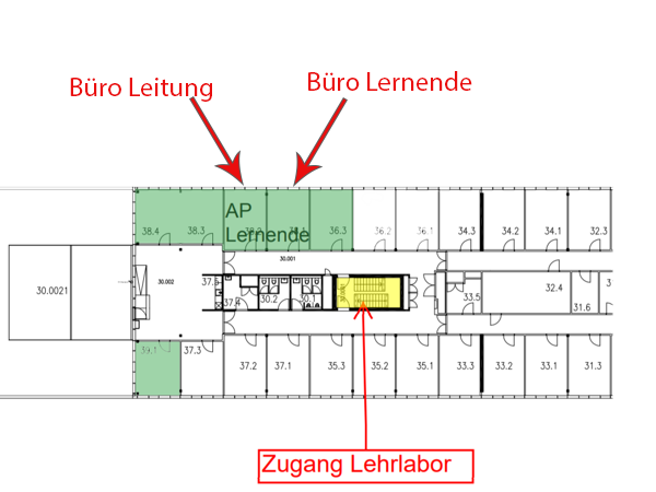 Floor plan of the premises on the Hönggerberg campus 