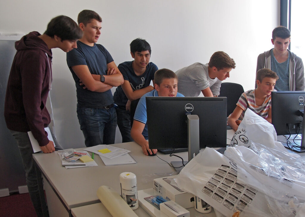 Group work in the IT Training Lab in the 1st year. How time flies.