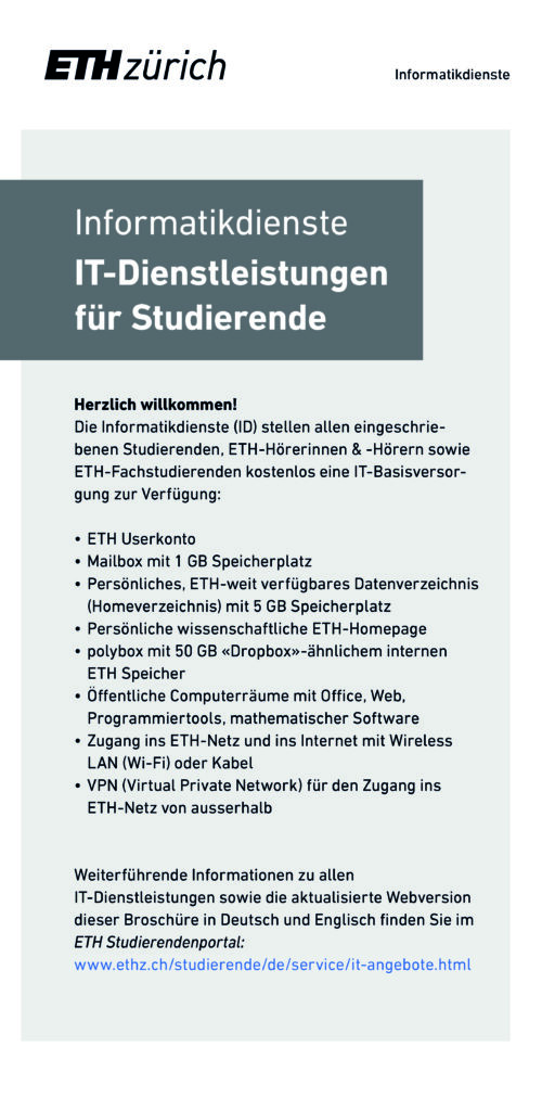 Broschüre IT-Dienstleistungen für Studierende