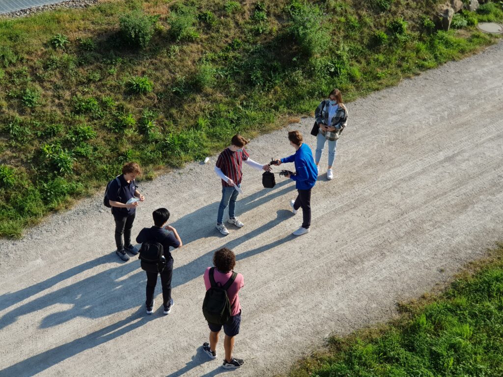 The drone was used for the bird's eye view