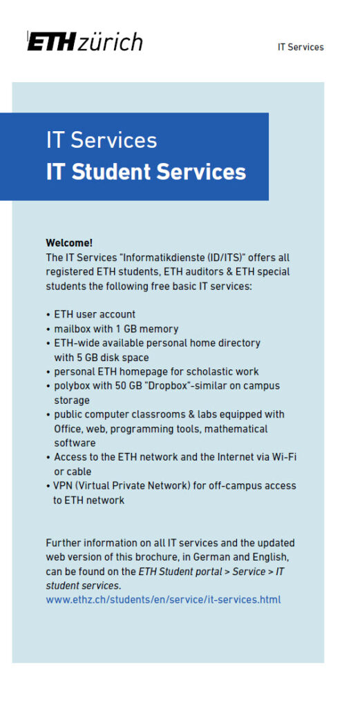 Overview brochure "IT Services for Students"