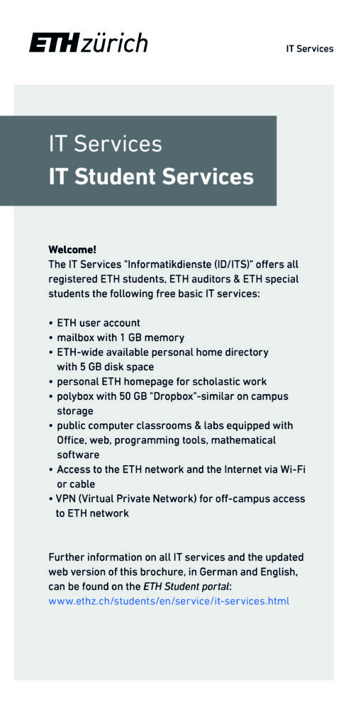 ITS Brochure for Students "IT Student Services"